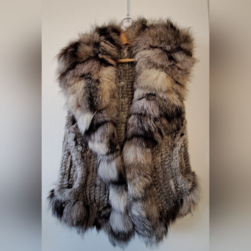 Fox and rabbit fur jacket